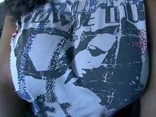 Big boobs big ass black girl pussy fucking in the car