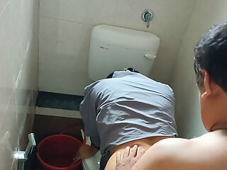 Madam fucked standing in the office toilet