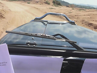 Get out of the car and push the car harder...