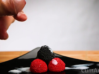CFNM Handjob + Cum on Candy Berries! (cum on Food 3)