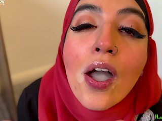 Aaliyah Yasin Tries Not to Swallow Her Stepbrothers Cum