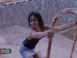 Shania Photo Session in an Abandoned Swimming Pool with Shania, a Splendid Little French Black Girl