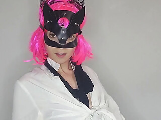 Wanna see my big tits bounce while I wear my sexy kitten mask?