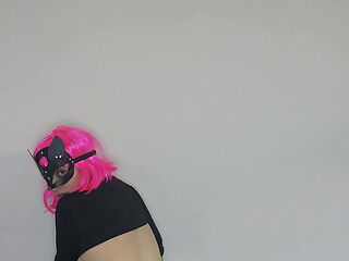 Getting naughty now! My big natural tits and kitten mask, just for me