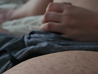 Step mom can't resist and pulled out step son dick for a quick handjob